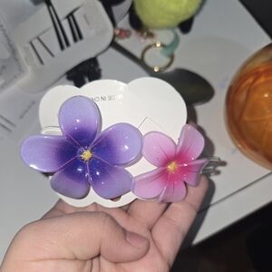 Michael Kors Purple and Pink Flower Hair Clips